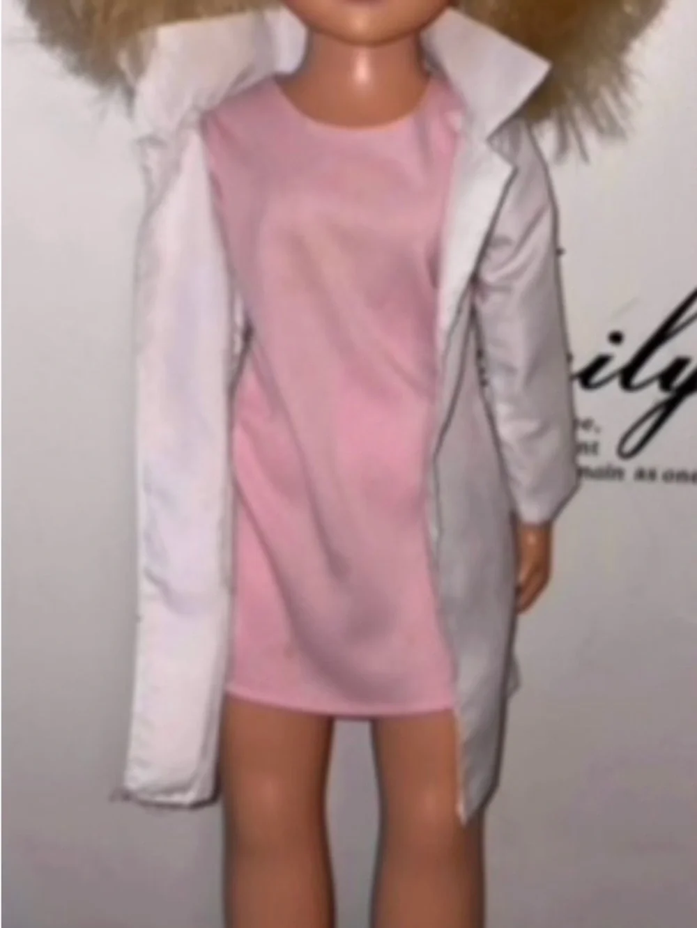 big doll Girls' Pink Shift Dress with White Jacket